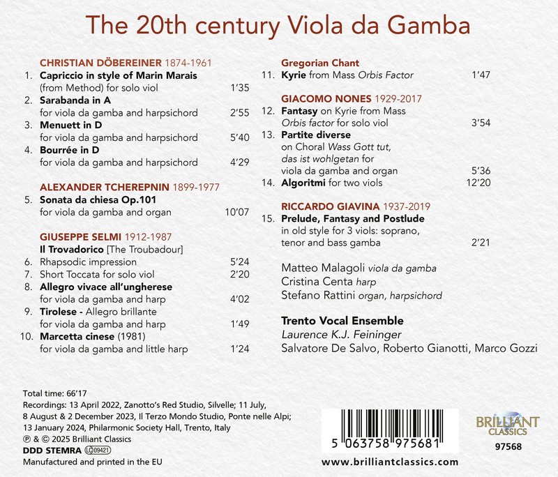 The 20th Century Viola da Gamba (CD)