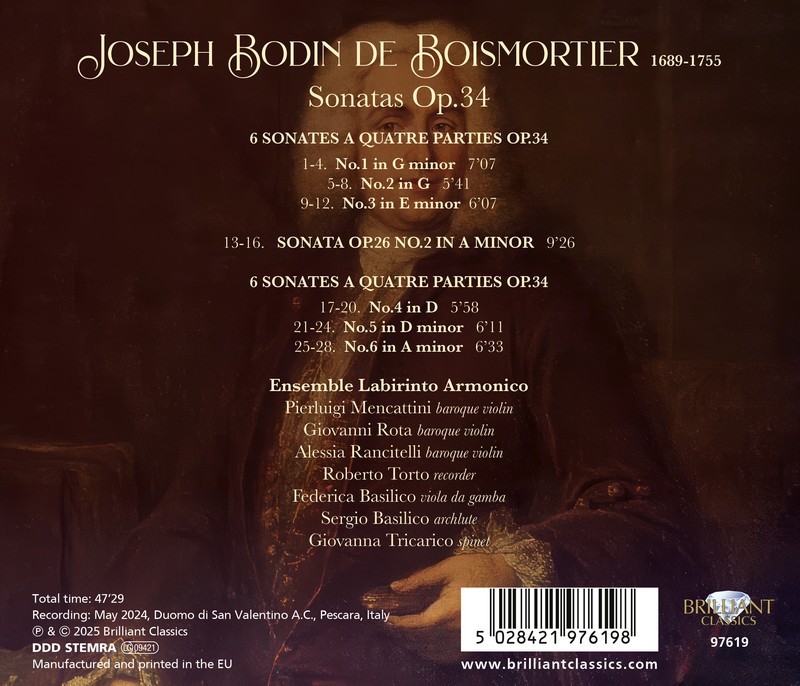 Boismortier: Sonatas Op.34 (CD)