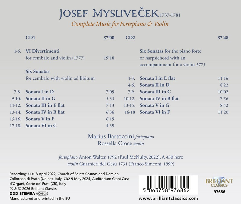 Mysliveček: Complete Music for Fortepiano & Violin (2CD)