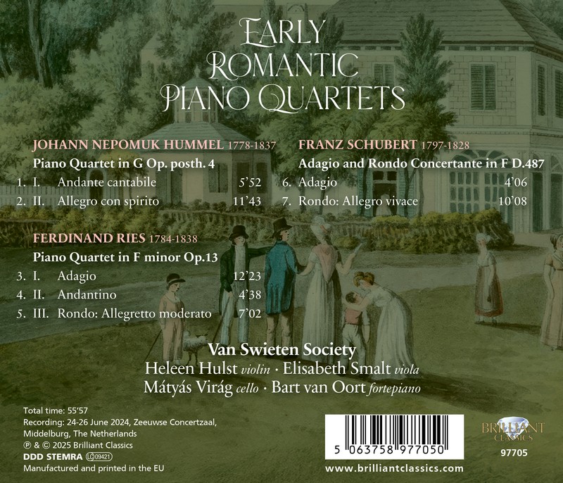Early Romantic Piano Quartets by Hummel, Ries & Schubert (CD)