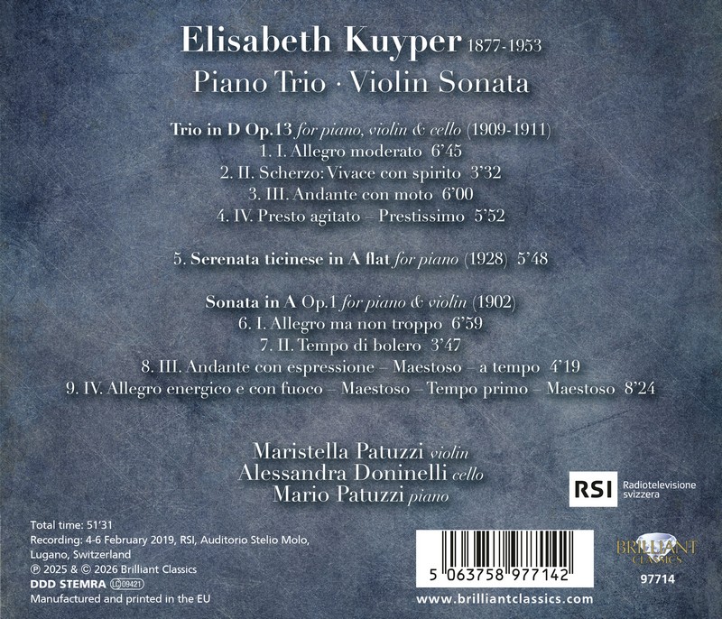 Kuyper: Piano Trio, Violin Sonata (CD)