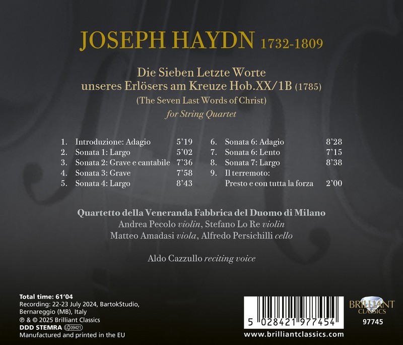 Haydn: Die Sieben Letzte Worte unseres Erlösers am Kreuze (CD)