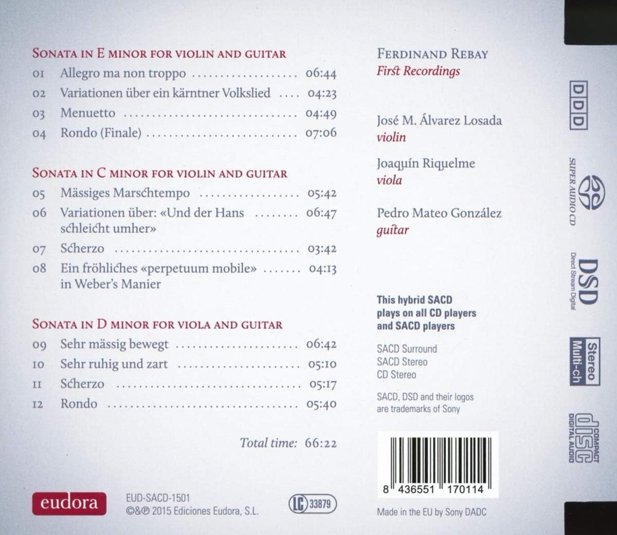 Rebay: Sonatas for violin, viola and guitar (SACD)