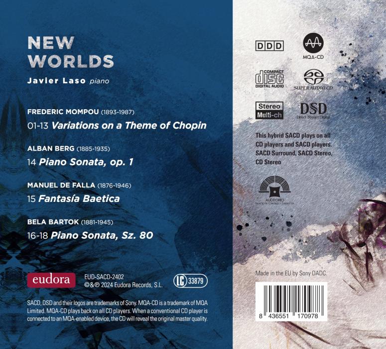 Javier Laso - New Worlds Piano Works: Mompou, Berg, Falla, Bartok (SACD)
