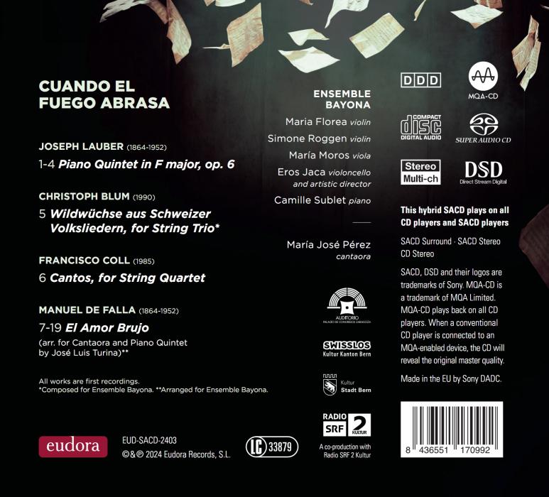 Eros Jaca - Cuando El Fuego Abrasa: Lauber, Blum, Coll, Falla (SACD)