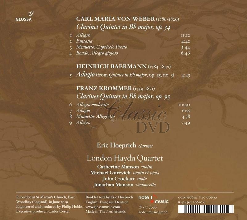 Weber / Krommer / Baermann: Clarinet Quintets. Eric Hoeprich (CD)