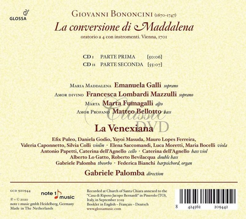 Giovanni Bononcini: La Conversione Di Maddalena – La Venexiana (2CD)