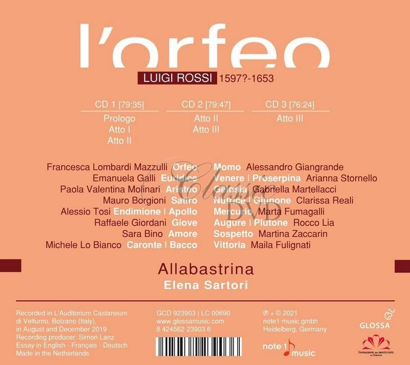 Luigi Rossi: L’Orfeo - Francesca Lombardi Mazzulli (3CD)
