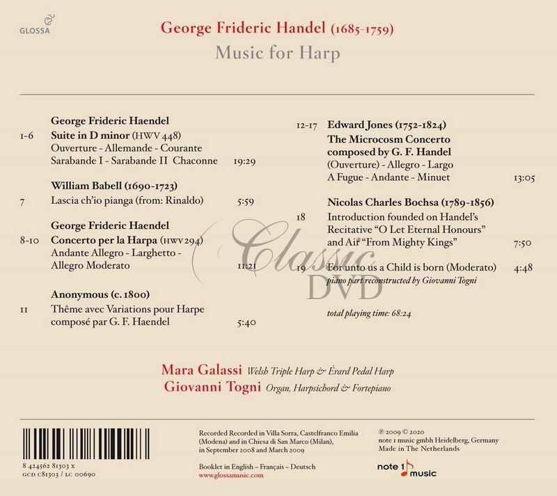 Handel: Music For Harp / Mara Galassi. Giovanni Togni (CD)
