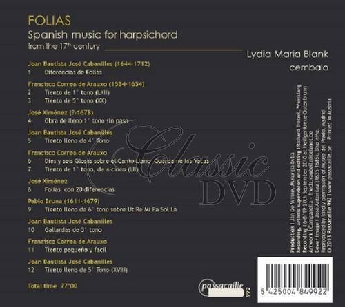 Spanish Music for Harpsichord from 17th Century (CD)