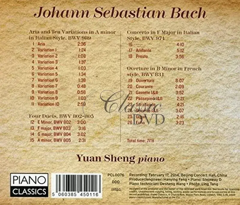 Bach: Keyboard Works Vol.1 (CD)