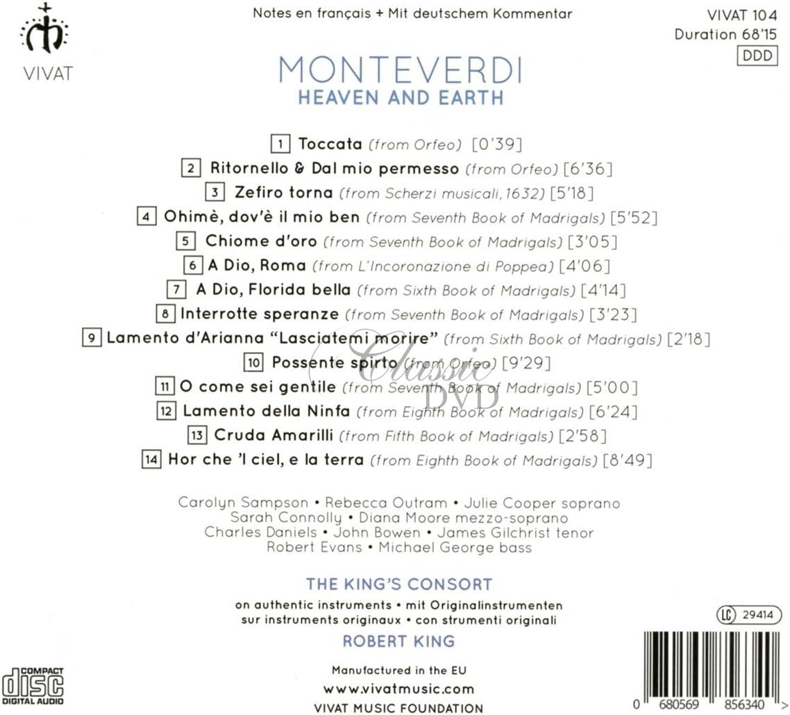 Monteverdi: Heaven and Earth (CD)