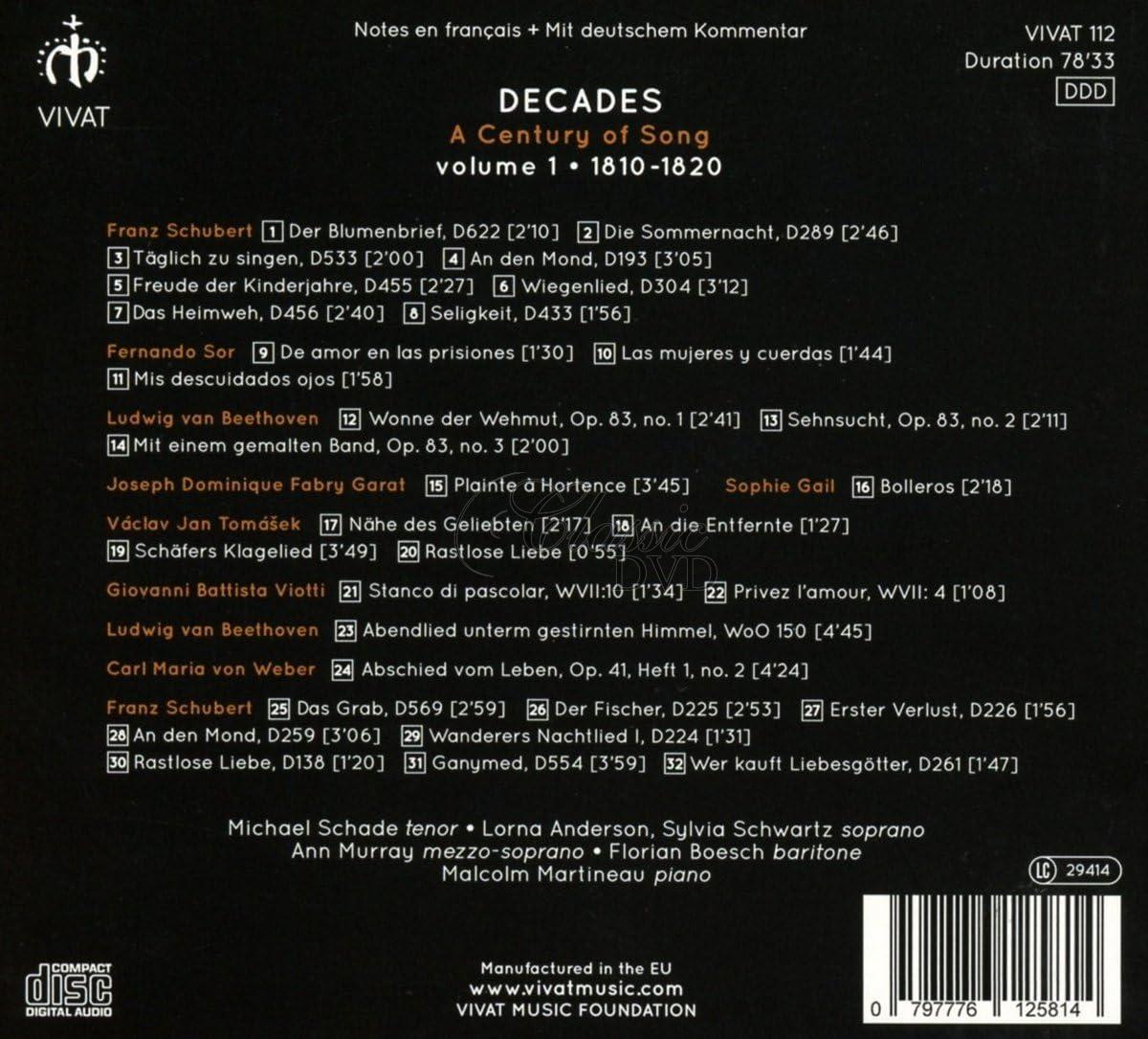 Decades: A Century of Song, volume 1 (CD)