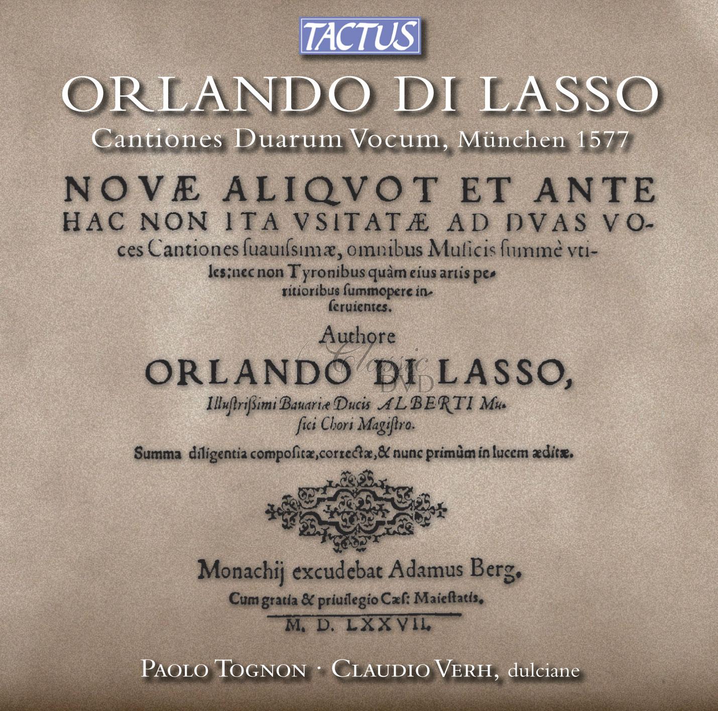Orlando di Lasso - Cantiones duarum vocum (CD)