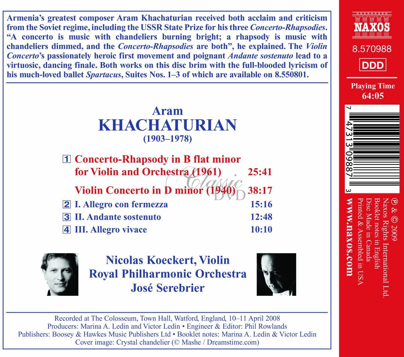CHAČATURJAN,A.: Khachaturian - Violin Concerto / Concerto-Rhapsody for Violin and Orchestra (CD)
