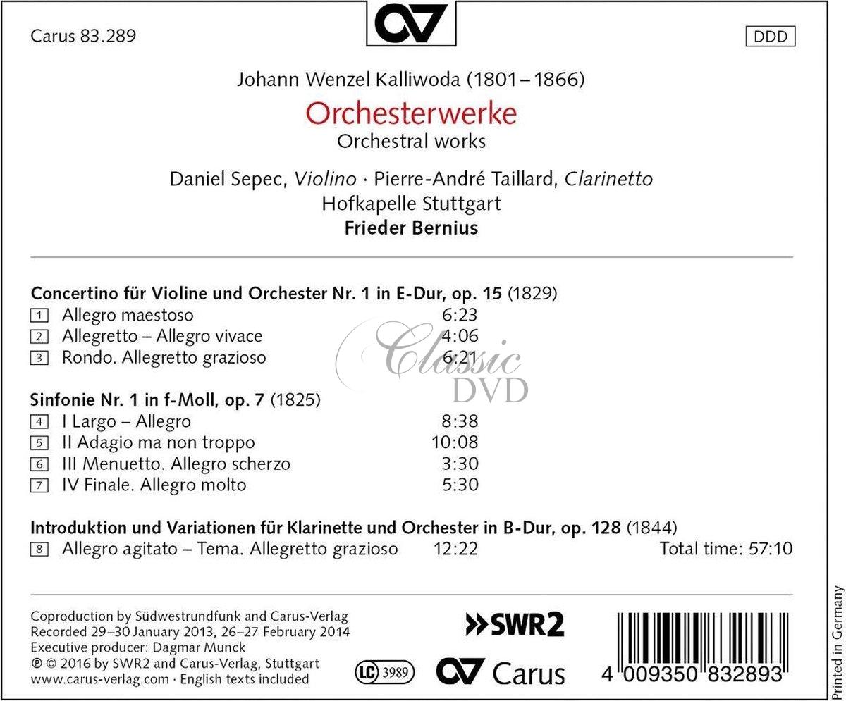 Johann Baptist Wenzel Kalliwoda / Jan Křtitel Václav Kalivoda - Orchestral Works (CD)