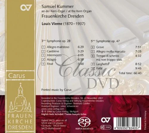 VIERNE,L.: Organ Symphonies 3 & 5 (SACD)