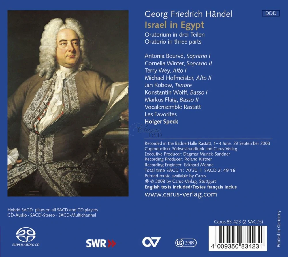HÄNDEL,G.F.: Izrael v Egyptě - Israel in Egypt (2SACD)