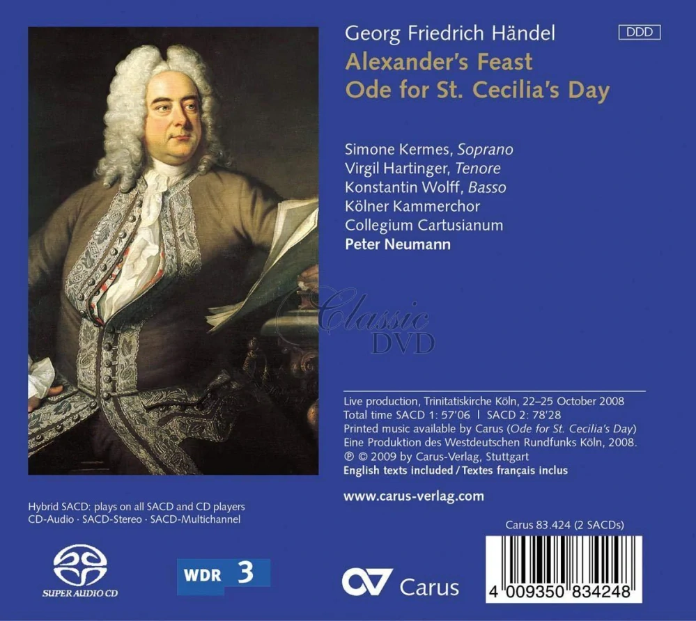 HÄNDEL,G.F.: Alexander's Feast; Ode for St. Cecilia's Day (2SACD)