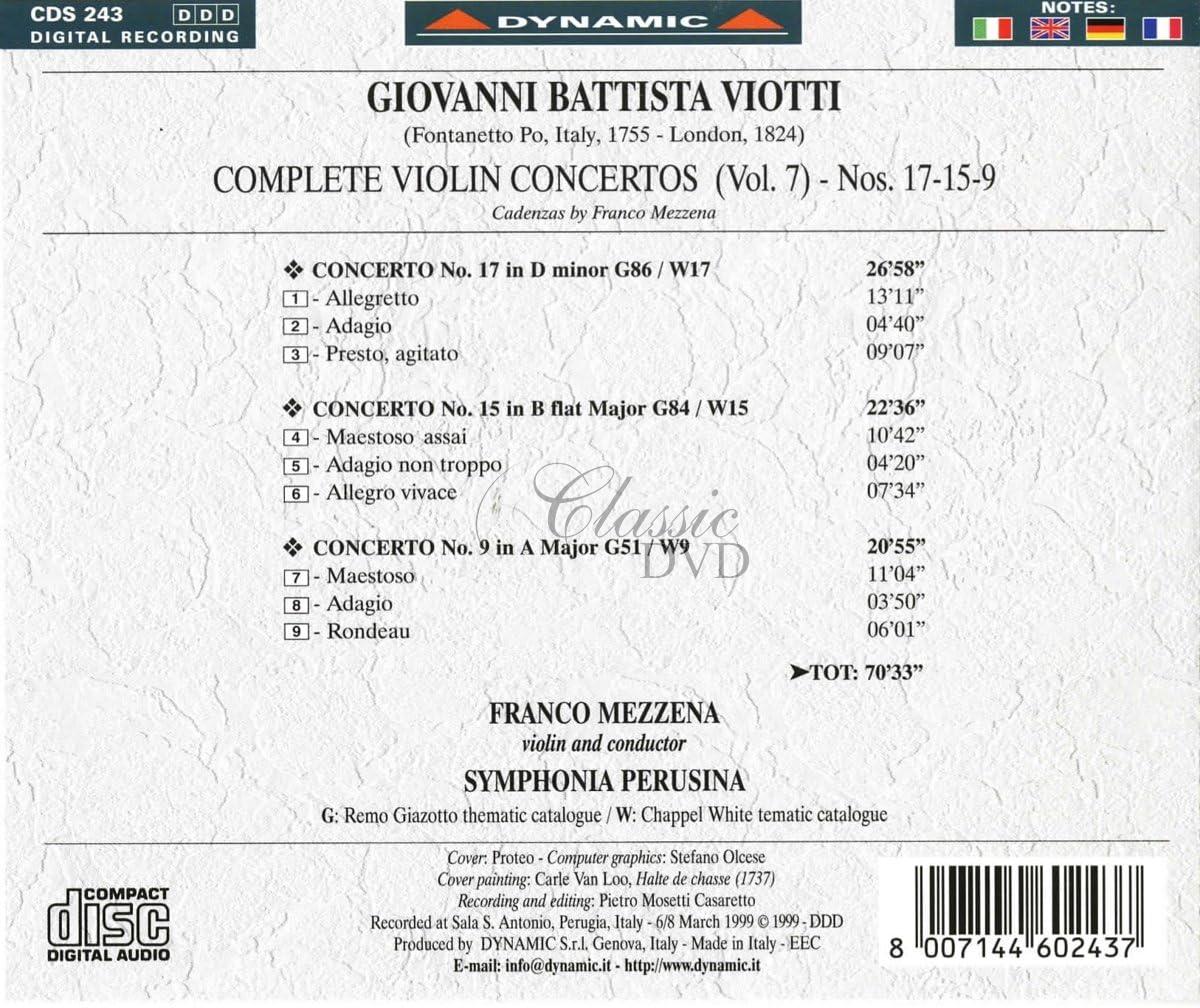 VIOTTI,G.B.: Complete violin concertos 9,15,17 (CD)