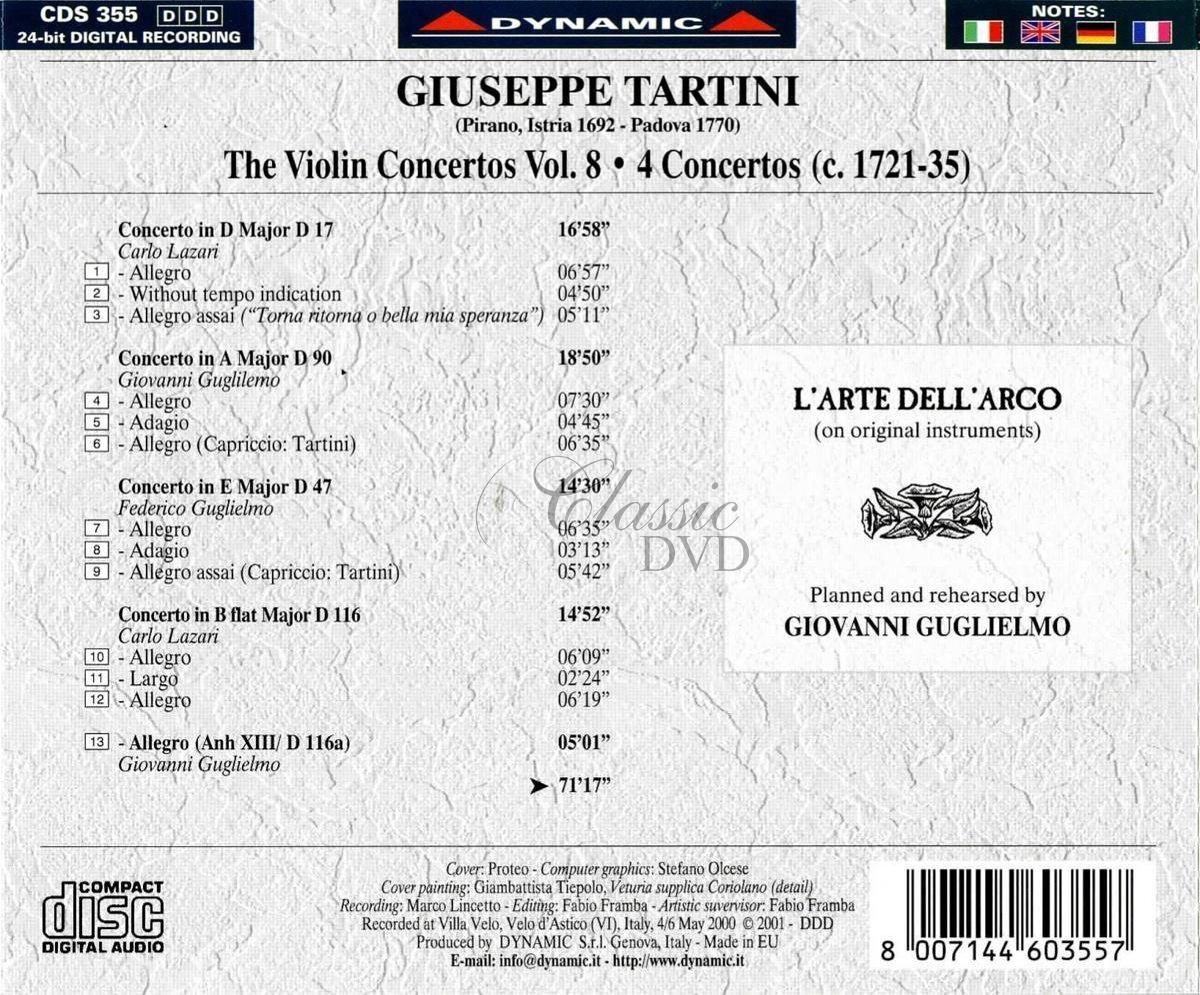 TARTINI,G.: The Violin concertos D. 17, 47, 90, 116 (CD)