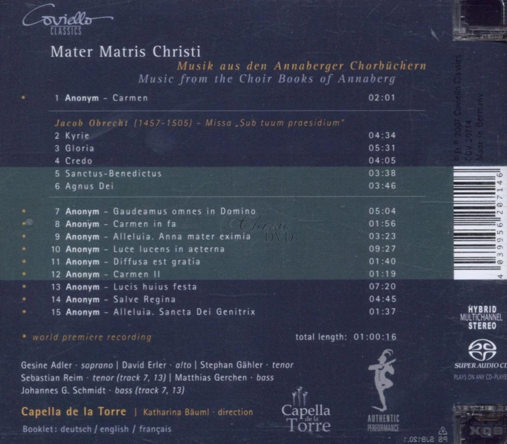 MATER MATRIS CHRISTI: Music from Choir Books of Annaberg (SACD)