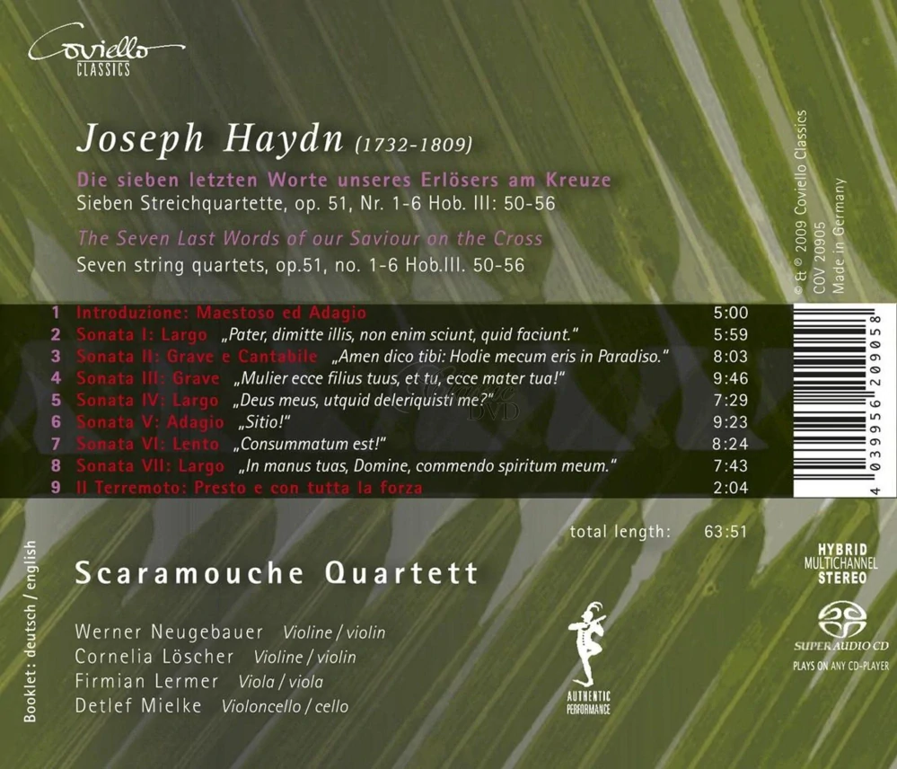 HAYDN,J.: Posledních Sedm Slov Vykupitelových na Kříži (SACD)