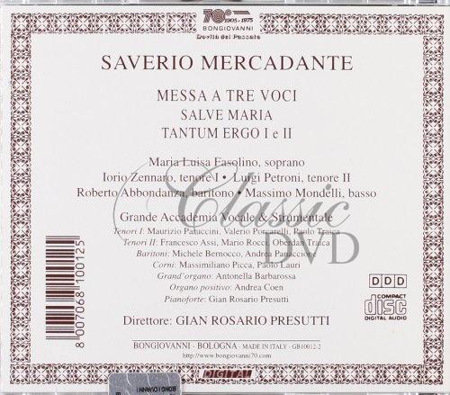 MERCADANTE,S.: Messa concertata a tre voci. Tantum ergo (CD)