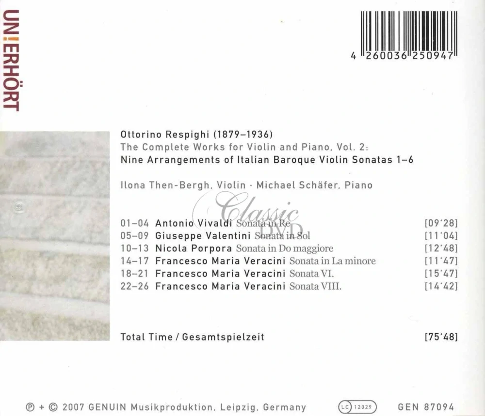 Ottorino Respighi (1879–1936) - The Complete Works for Violin and Piano, Vol. 2 (CD)