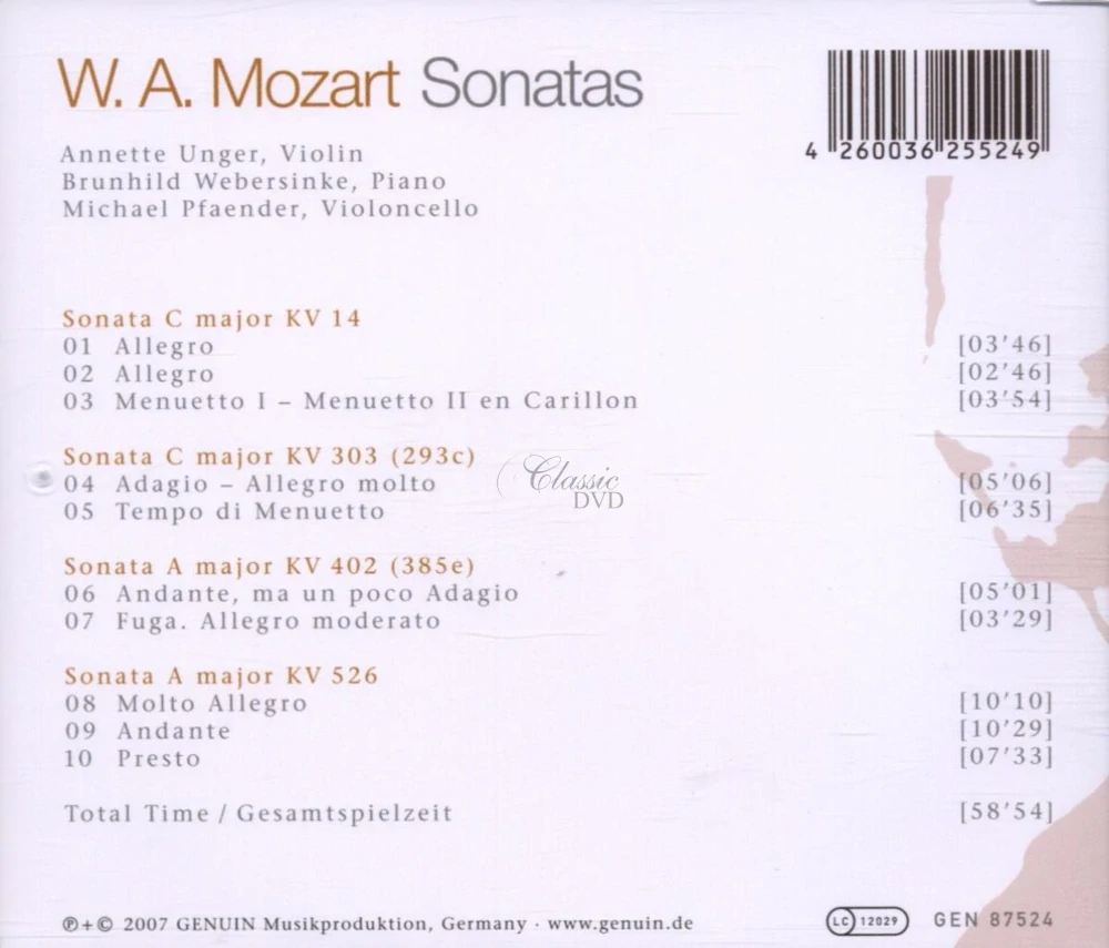 MOZART,W.A.: Sonatas (CD)