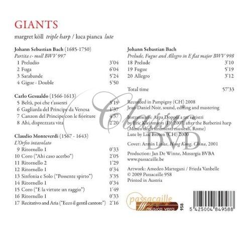 BACH. GESUALDO. MONTEVERDI - Giants, Koll-Pianca (CD)