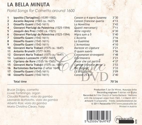 LA BELLA MINUTA - Florid Songs for Cornetto around 1600 (CD)
