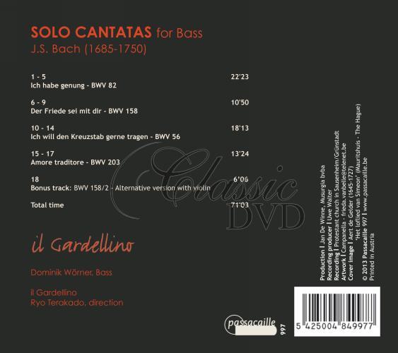 Johann Sebastian Bach - SOLO CANTATAS FOR BASS BWV 56,82,158,203 (CD)