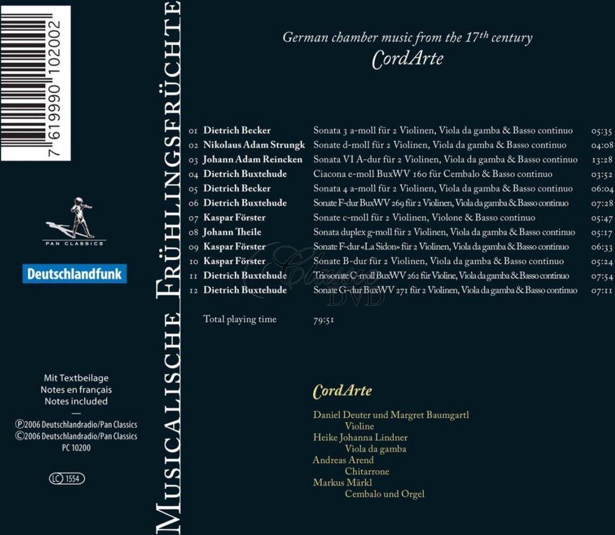 FRUITS OF SPRING German chamber music from the 17th century / CordArte (CD)
