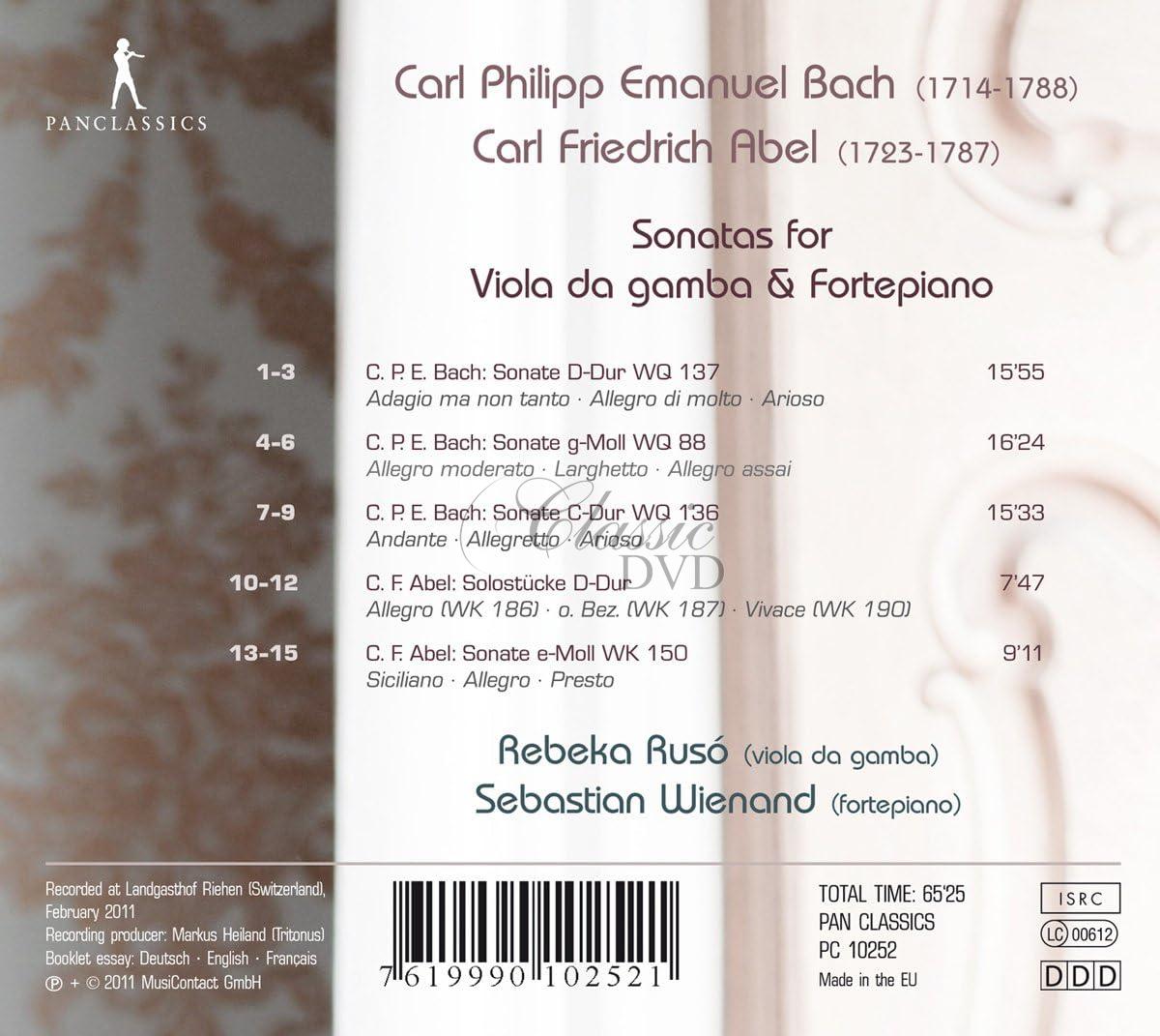 BACH, C.P.E.: Viola da Gamba Sonatas, Wq. 88, 136, 137 / ABEL, C.F.: Viola da Gamba Sonata (CD)