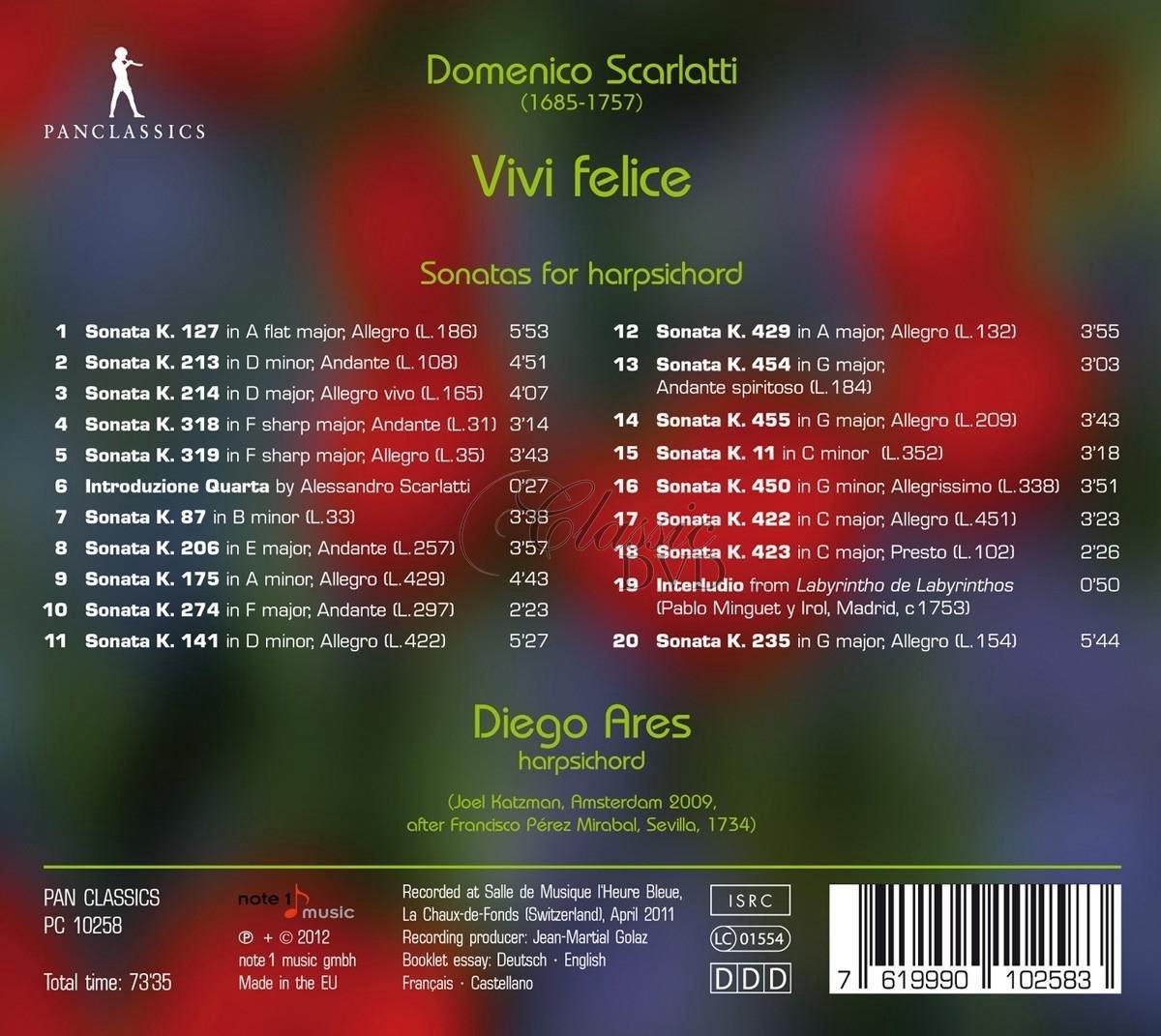 SCARLATTI,D.: Vivi felice - Sonatas for harpsichord (CD)