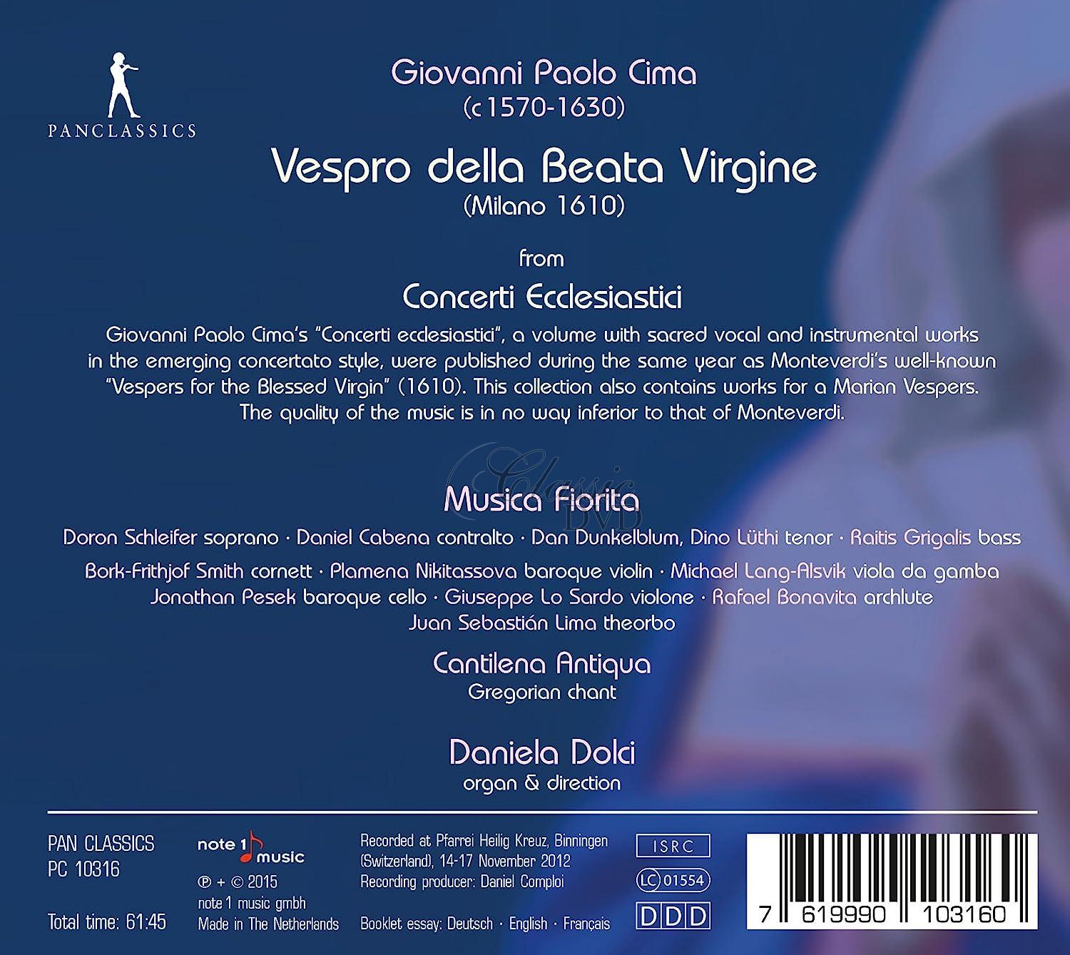 Giovanni Paolo Cima - Vespro della Beata Virgine (CD)