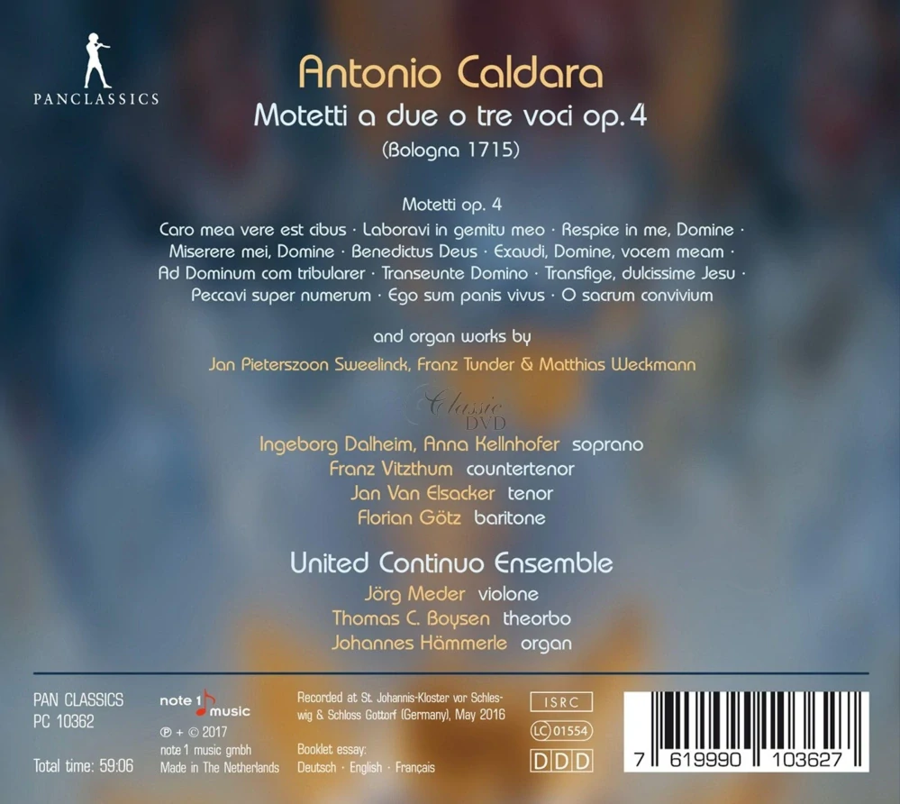 Caldara: Motetti a due a tre voci Op. 4 (CD)