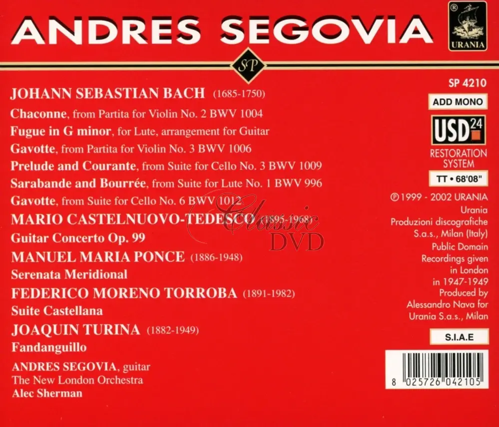 Andres Segovia: Guitar works (CD)