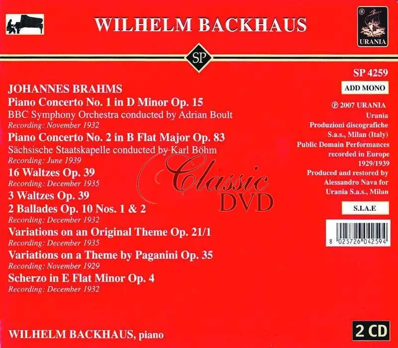 Brahms: Piano Concertos 1 & 2, Paganini Variations, Ballades 1 & 2, Variations Op.21 (2CD)