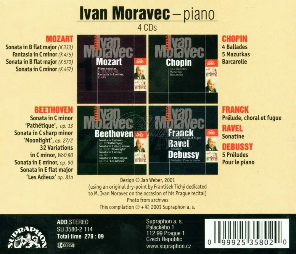 IVAN MORAVEC Mozart, Beethoven, Chopin, Franck, Ravel, Debussy (4CD)
