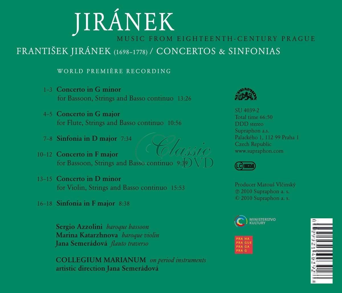 František Jiránek : Hudba Prahy 18. století - Koncerty a sinfonie (CD)