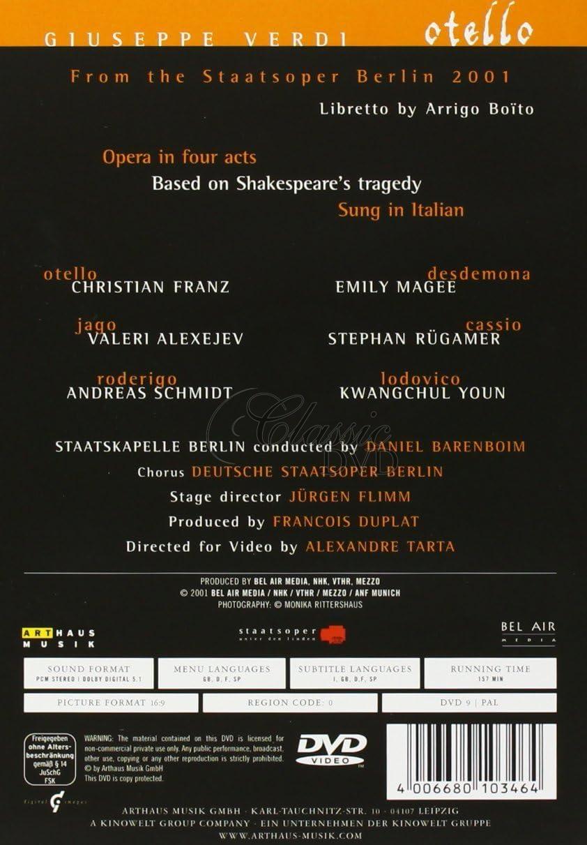 VERDI,G.: Otello [Barenboim] (DVD)