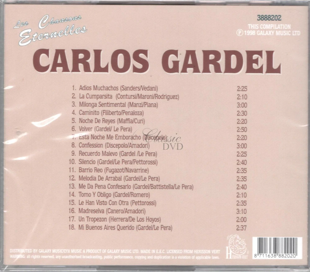 CARLOS GARDEL: Les Chansons Eternelles - The Best Of (CD)