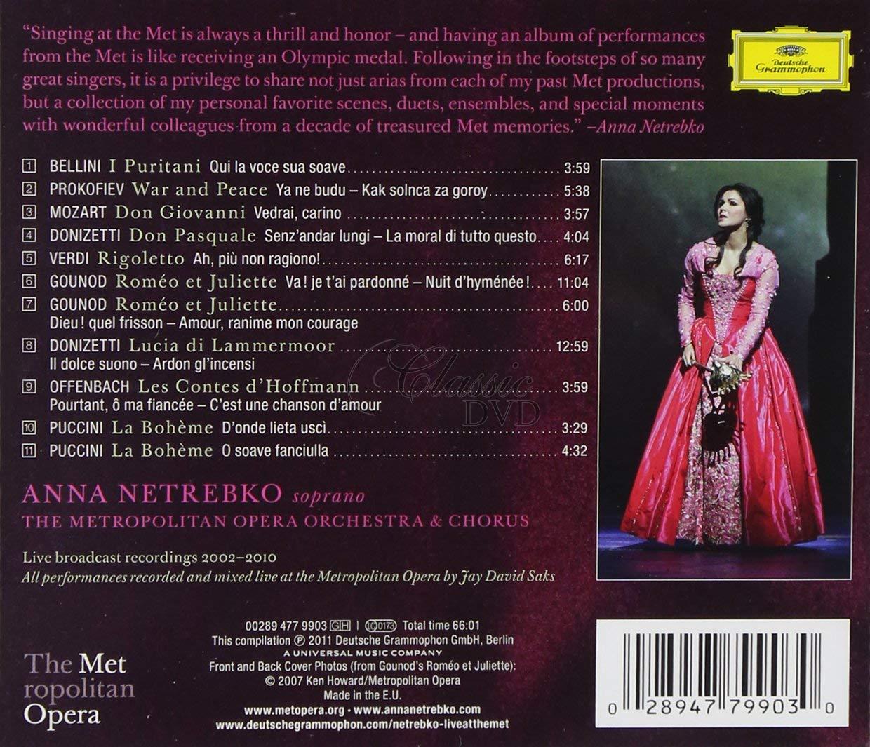 ANNA NETREBKO: Live at the Metropolitan Opera (CD)