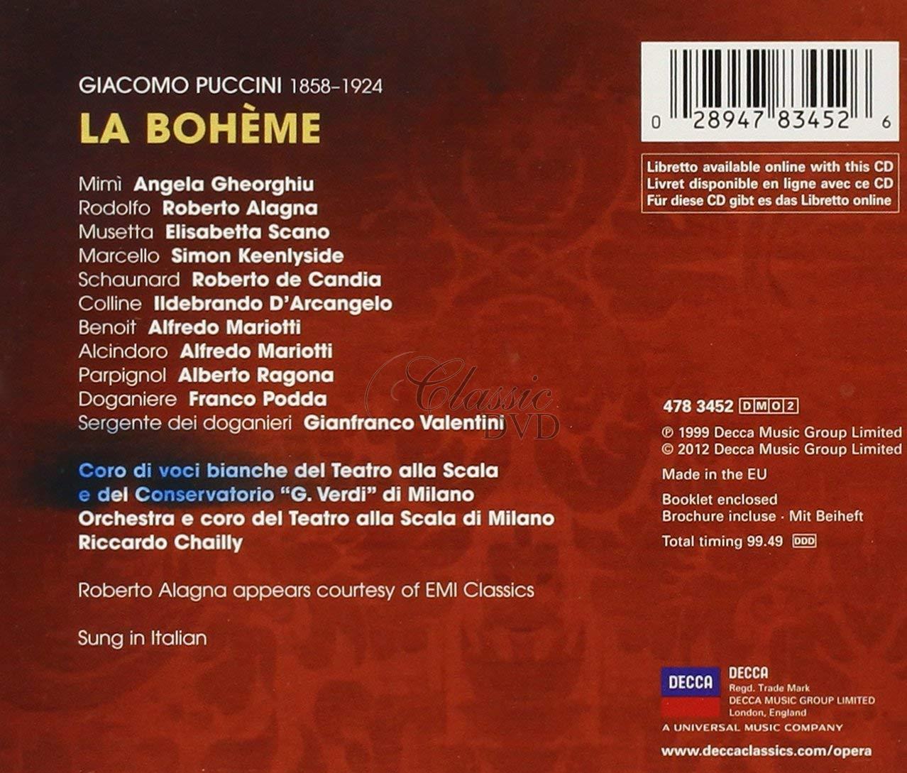 PUCCINI,G.: La Bohème - Gheorghiu, Alagna (2CD)
