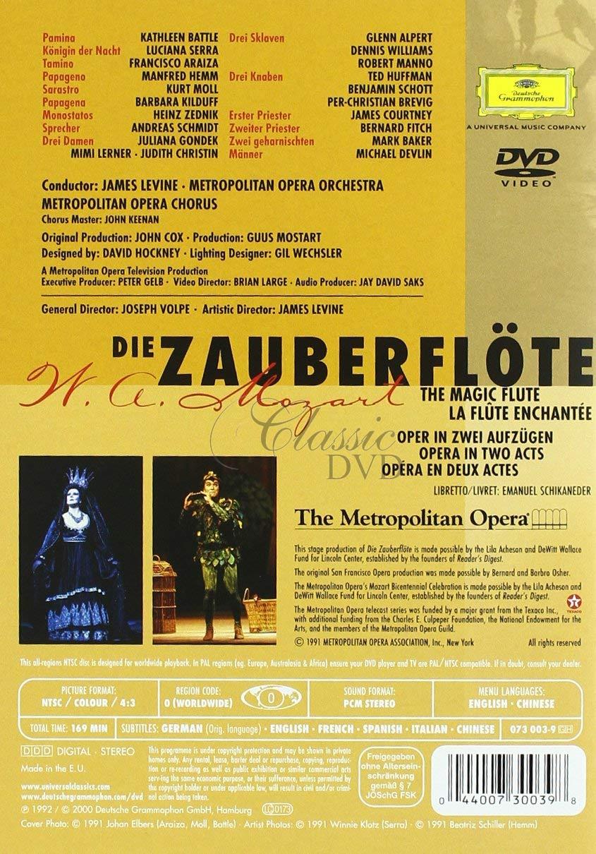 MOZART,W.A.: Die Zauberflote - Kouzelná flétna. Metropolitan Opera. James Levine (DVD)