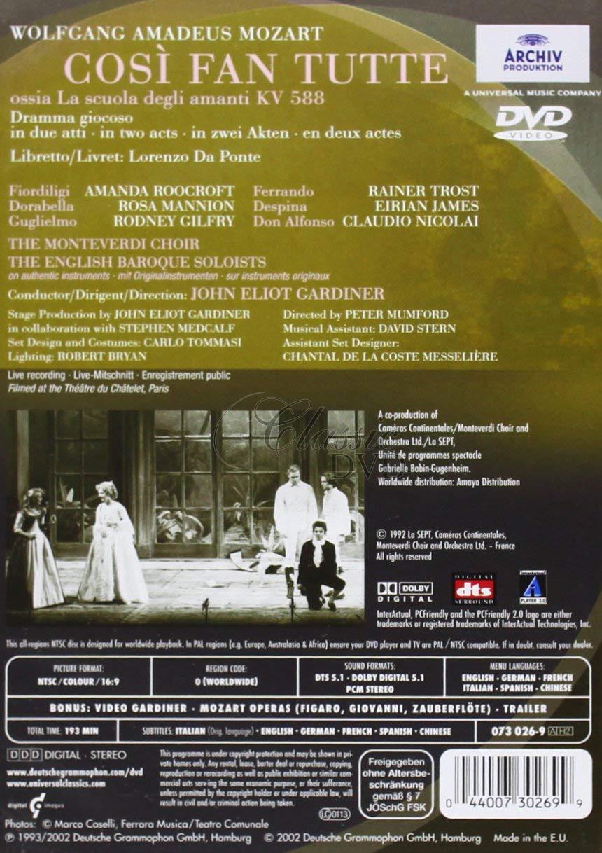 MOZART,W.A.: Cosi fan Tutte - Takové jsou všechny. John Eliot Gardiner (2DVD)