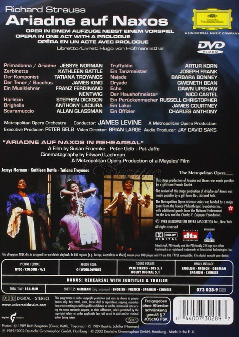 STRAUSS,R.: Ariadne auf Naxos. Jessye Norman · Kathleen Battle. Metropolitan Opera (DVD)