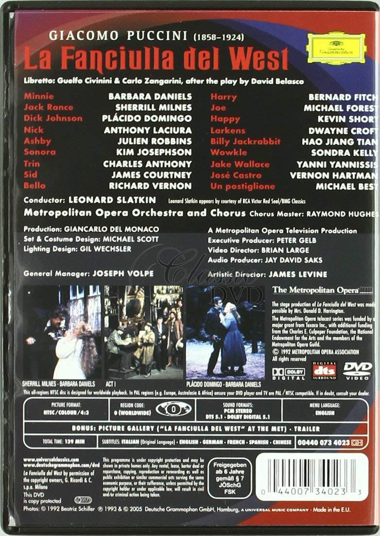 PUCCINI,G.: La Fanciulla del West - Děvče ze zlatého západu. Plácido Domingo · Barbara Daniels · Sherrill Milnes (DVD)